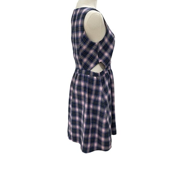 Hot Topic Plaid Cutout Dress Medium Y2K Grunge Punk Alternative Summer Outfit - Picture 7 of 10